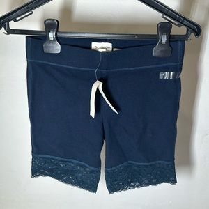 Gilly Hicks size XS Cheeky Stretch Blue Laced Loungewear Shorts NEW W TAGS